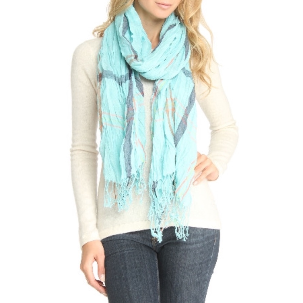 Steve Madden Striped Scarf in Seafoam